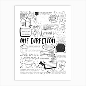 One Direction Doodle Lyrics Art Print