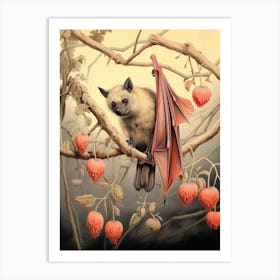 Straw Colored Fruit Bat Painting 2 Art Print