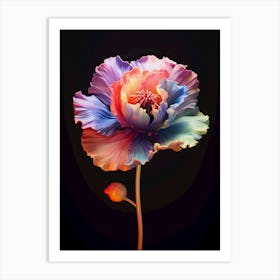 colorful rainbow flower Art Print