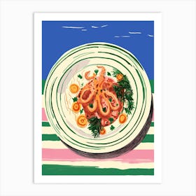 A Plate Of Olives, Top View Food Illustration 2 Art Print