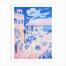 Salento, Puglia   Italy Beach Club Lido Watercolour 2 Art Print