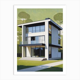 Minimalist Modern House Illustration (30) Art Print