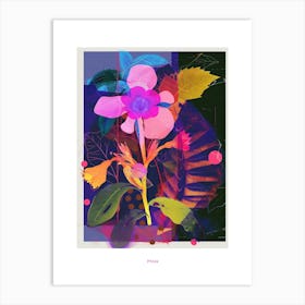 Phlox 2 Neon Flower Collage Poster Art Print