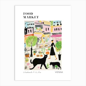 The Food Market In Vienna 4 Illustration Poster Art Print