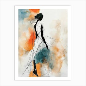 Woman Figure Watercolor Painting 1 Art Print