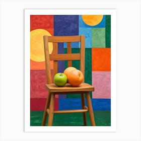 Chair And An Apple Art Print