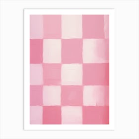 Pink And White Checker Board 0 Art Print