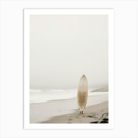 Surfer On The Beach Art Print