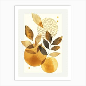 Oranges And Leaves Canvas Print Art Print