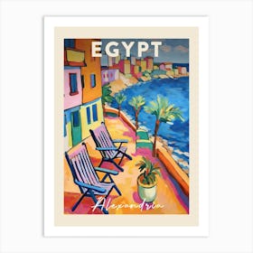 Alexandria Egypt 4 Fauvist Painting  Travel Poster Art Print