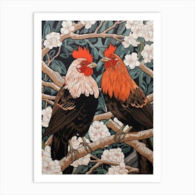 Art Nouveau Birds Poster Chicken 4 Art Print