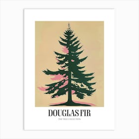 Douglas Fir Tree Illustration Colourful 2 Poster Art Print