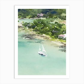 Mayreau Saint Vincent And The Grenadines Watercolour Tropical Destination Art Print