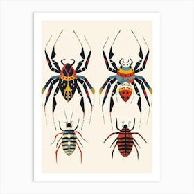 Colourful Insect Illustration Spider 9 Art Print