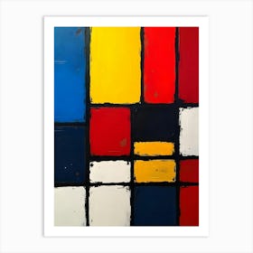 Red, Blue, Yellow Squares Art Print