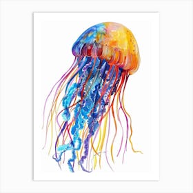Jellyfish Colourful Watercolour 4 Art Print