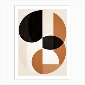 Abstract Secrets; Beige Mid Century Enigma Art Print