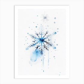 Unique, Snowflakes, Minimalist Watercolour 1 Art Print