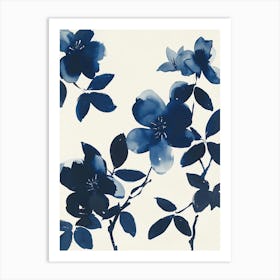 Indigo Flowers Art Print