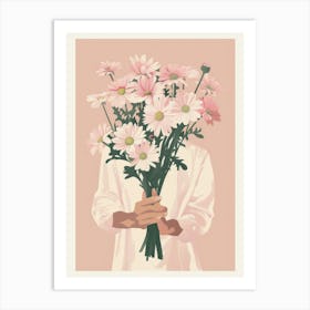 Spring Girl With Pink Flowers 1 Art Print