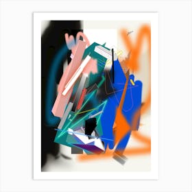 Abstract Mobile Pink Black Blue Green Orange Art Print