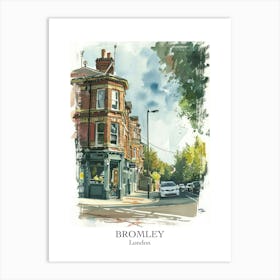 Bromley London Borough   Street Watercolour 4 Poster Art Print