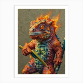 Fire Lizard Art Print