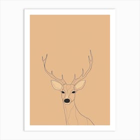 Deer Drawing - Boho, Line Art 1 Art Print