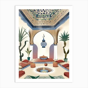 Moroccan Room Traditional watercolor Art Print
