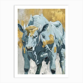 Cow Precisionist Illustration 2 Art Print