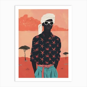 African Man In Sunglasses Art Print