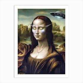 Alien Galaxy Mona Lisa Art Print