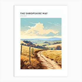 The Shropshire Way England 3 Hiking Trail Landscape Poster Art Print