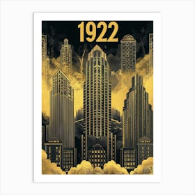 Aihrgdesign A Vintage Poster Showcasing Art Deco Architecture 492866ee 6d8b 4dca A2ba 7418d31721ff 2 Art Print