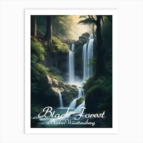 Black Forest Waterfalls Art Print