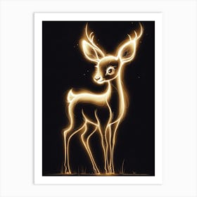 Neon Deer Art Print