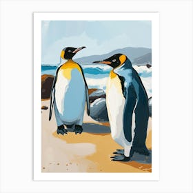 King Penguin Boulders Beach Simons Town Colour Block Painting 3 Art Print