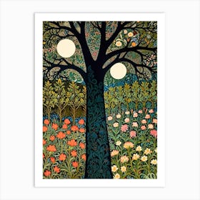 William Morris Moonlight In The Garden 7 Art Print