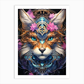 Fox Intricate Cosmic Art Print