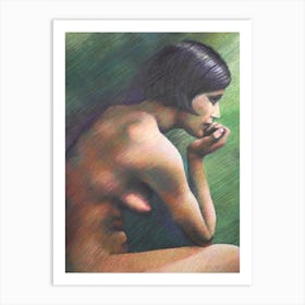 Nude Leaning Forward (2011) Art Print