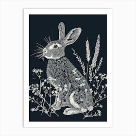 Dutch Rabbit Minimalist Illustration 3 Art Print