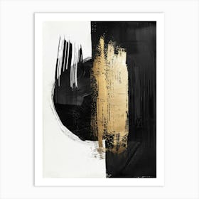 Abstract Black And Gold Painting 73 Art Print