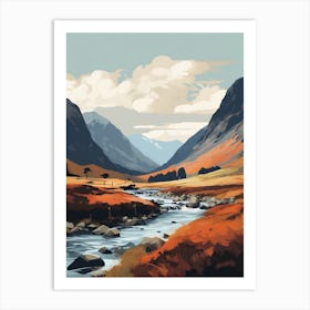 Glen Coe Scotland 4 Hiking Trail Landscape Art Print