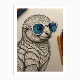 Meerkat In Sunglasses 1 Art Print