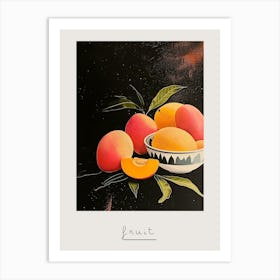 Art Deco Fruit With A Black Background Poster Art Print