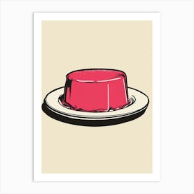 Minimalist Pink Line Jelly Illustration Art Print