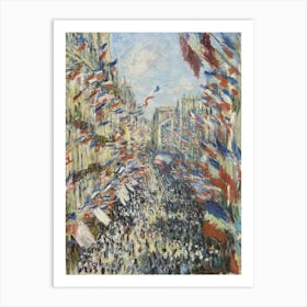 The Rue Montorgueil In Paris (1878), Claude Monet Art Print