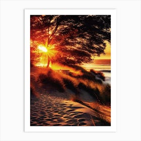 Sunset On The Beach 1031 Art Print