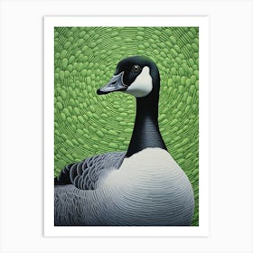 Ohara Koson Inspired Bird Painting Canada Goose 2 Art Print