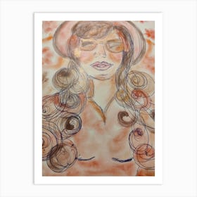 Girl with sunglasses Art Print